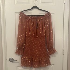 Off-Shoulder Ruffle Dress with Polka Dots Aritzia Wilfred style by Aeom💕